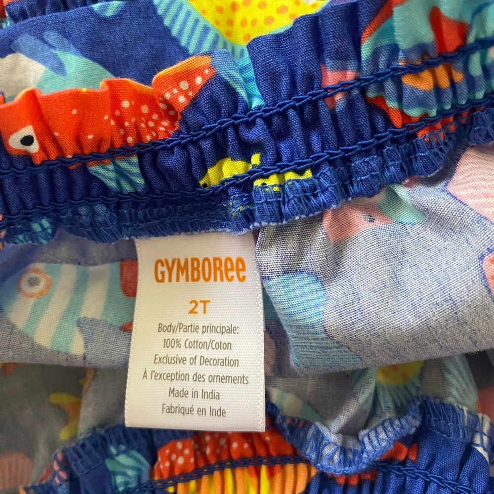 NWOT Gymboree fish dress with bloomers bright spring 100% cotton - Picture 5 of 5